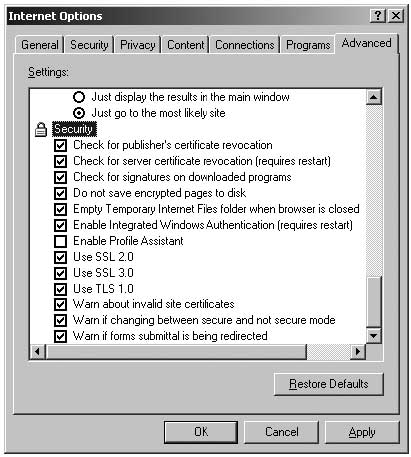 advanced settings